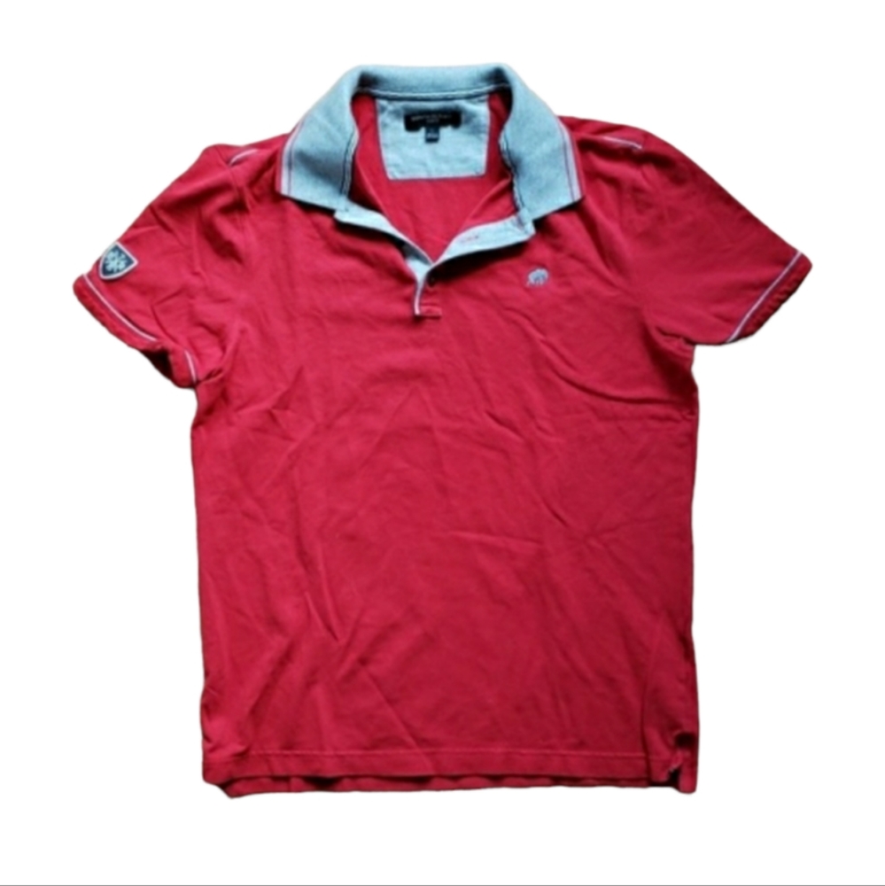 Slim fit polo- red and gray